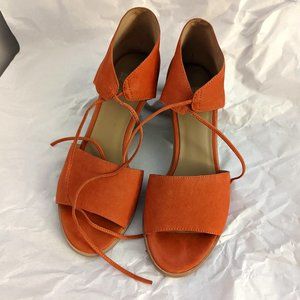 Eileen Fisher Coral Lace Up Wedge